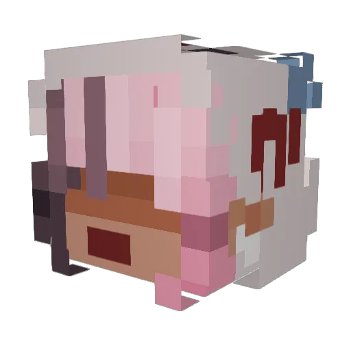 Clownia Minecraft avatar head, 3D render