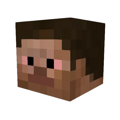 Clownpiers Minecraft avatar head, 3D render