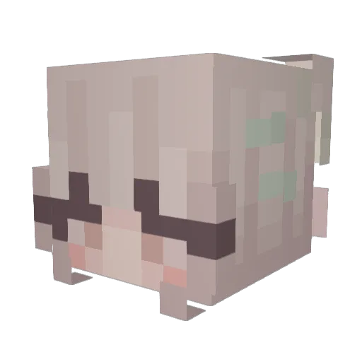 Clozo Minecraft avatar head, 3D render