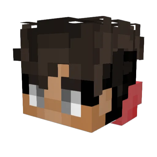 Clqeless Minecraft avatar head, 3D render