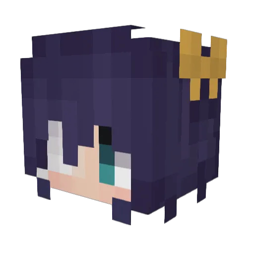 Clqse Minecraft avatar head, 3D render