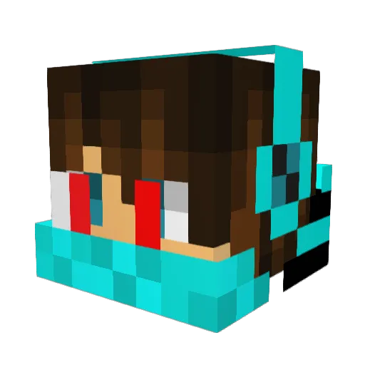 ClubCrunchy Minecraft avatar head, 3D render