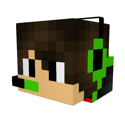Clubbrer Minecraft avatar head, 3D render
