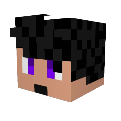 Clubmantic Minecraft avatar head, 3D render