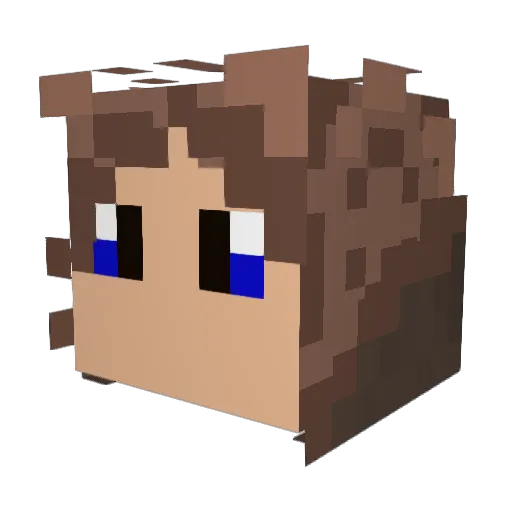 Cluckbuck Minecraft avatar head, 3D render
