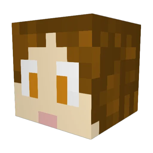 Cluekey Minecraft avatar head, 3D render