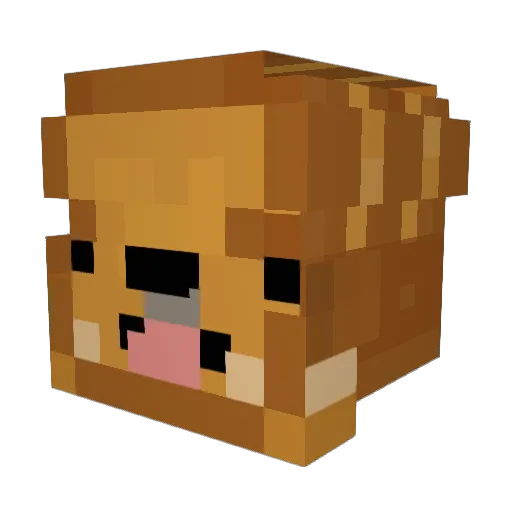 Cluelesbread Minecraft avatar head, 3D render