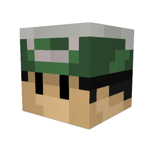 CluelessFuse Minecraft avatar head, 3D render
