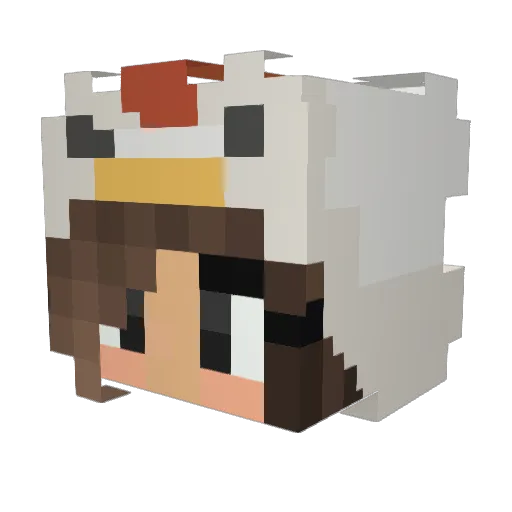 Cluks Minecraft avatar head, 3D render
