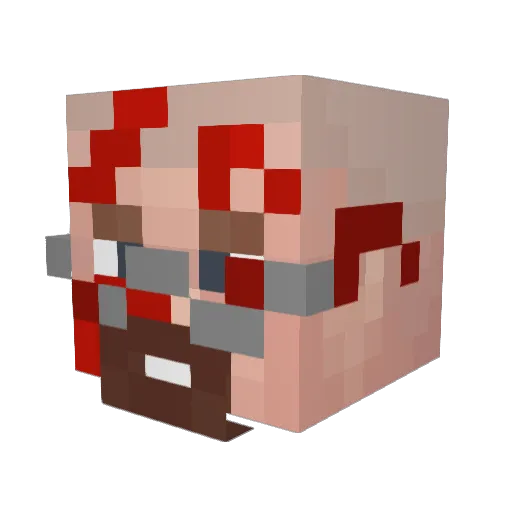Clumjum Minecraft avatar head, 3D render