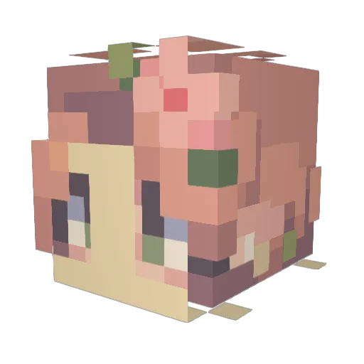 ClumsyArius Minecraft avatar head, 3D render