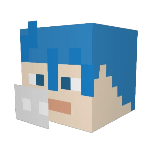 ClumsyCow1 Minecraft avatar head, 3D render