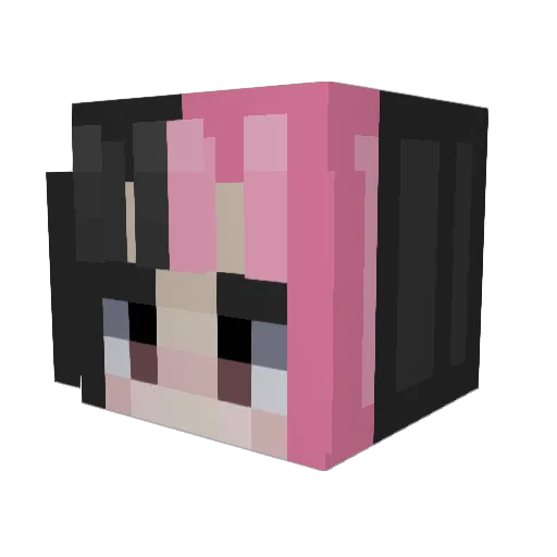 ClumsyLoli Minecraft avatar head, 3D render