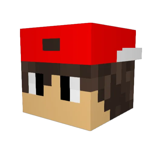 ClumsyNick Minecraft avatar head, 3D render
