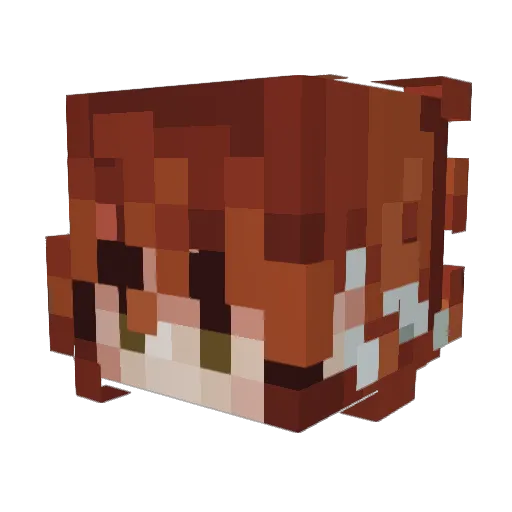 ClumsyVixen Minecraft avatar head, 3D render