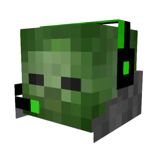 ClumsyZombie Minecraft avatar head, 3D render