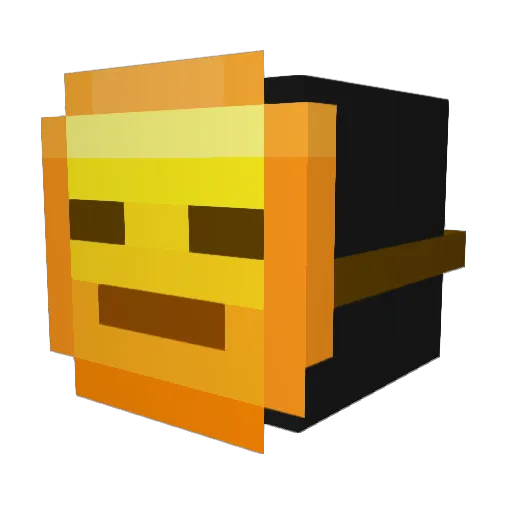 Clunking Minecraft avatar head, 3D render