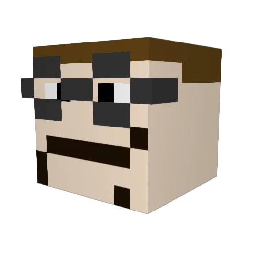 Clunkyzz Minecraft avatar head, 3D render