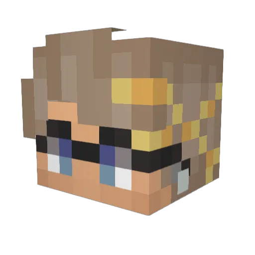 Clutchster Minecraft avatar head, 3D render
