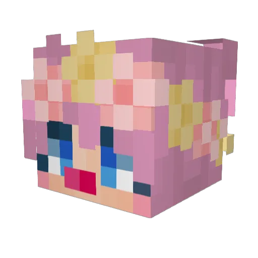 Clxtsy Minecraft avatar head, 3D render