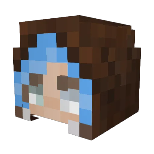 Clxuddx Minecraft avatar head, 3D render