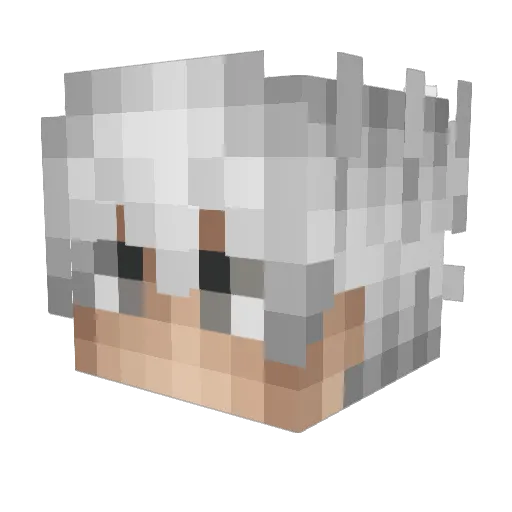 Clxw Minecraft avatar head, 3D render