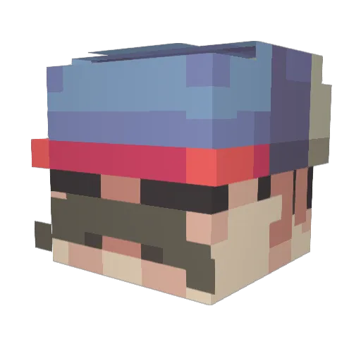 Cm_Blacky Minecraft avatar head, 3D render