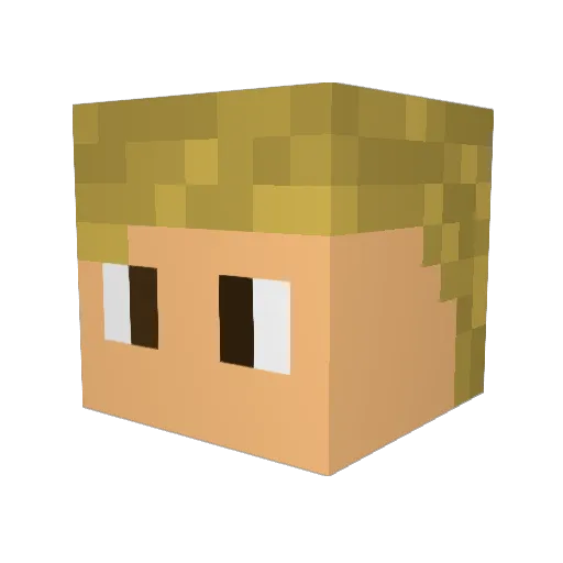 Cmiddy Minecraft avatar head, 3D render