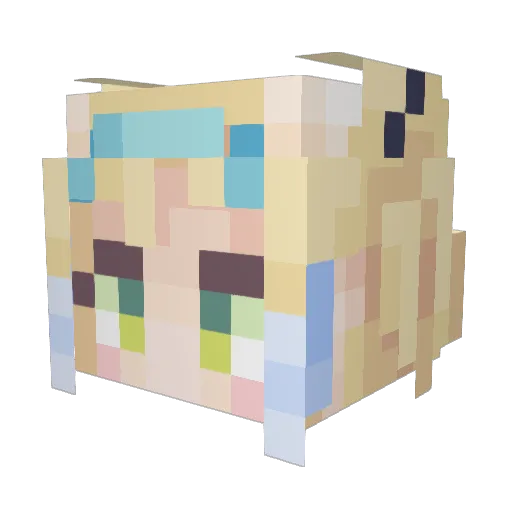 CoCokier Minecraft avatar head, 3D render