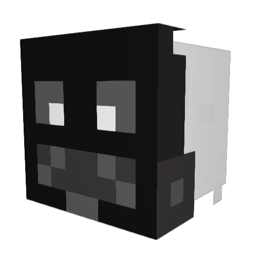 CoalCount Minecraft avatar head, 3D render