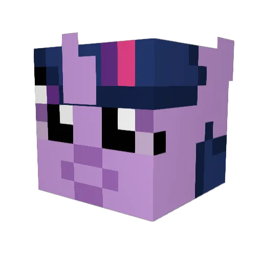CoaldustPony Minecraft avatar head, 3D render