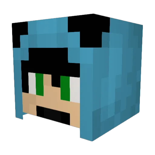 Coaltor Minecraft avatar head, 3D render
