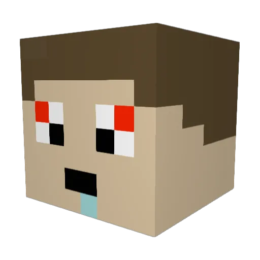Coastallll Minecraft avatar head, 3D render