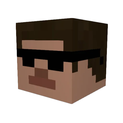 Coastercam Minecraft avatar head, 3D render