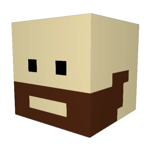 CoatedAgenda892 Minecraft avatar head, 3D render