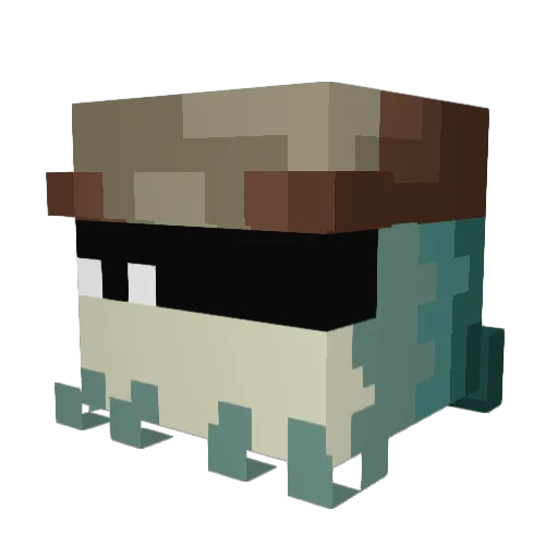 CobaltClay Minecraft avatar head, 3D render
