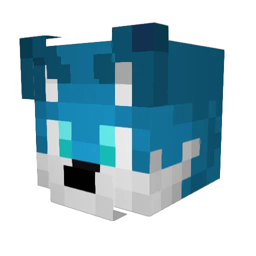 CobaltFolf Minecraft avatar head, 3D render