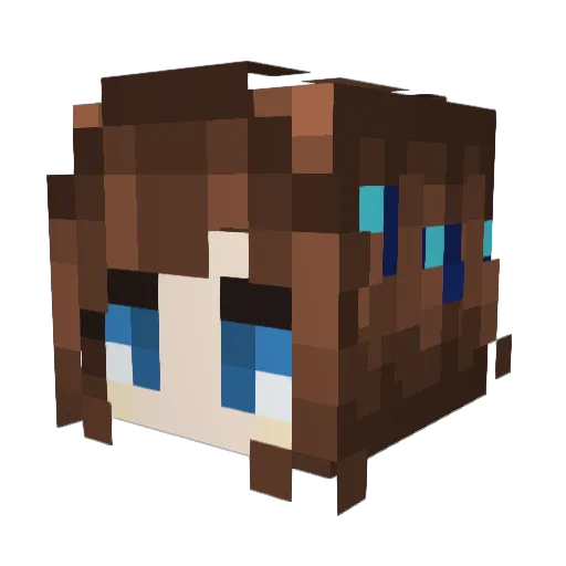 CobaltKat Minecraft avatar head, 3D render