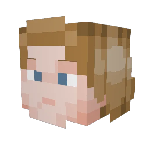 Cobinho Minecraft avatar head, 3D render