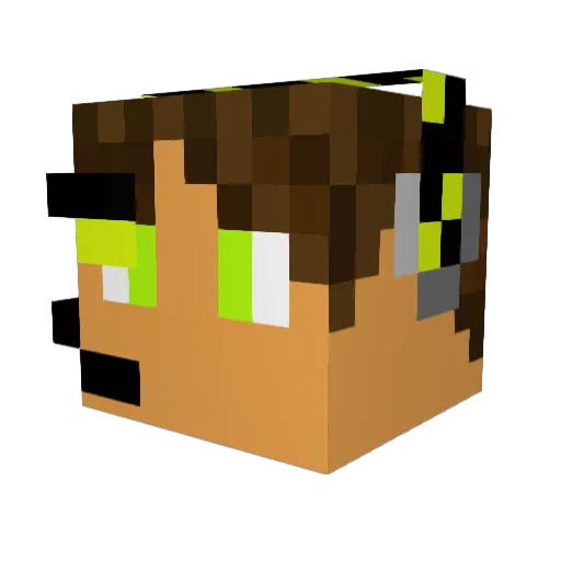 CobraCollos Minecraft avatar head, 3D render