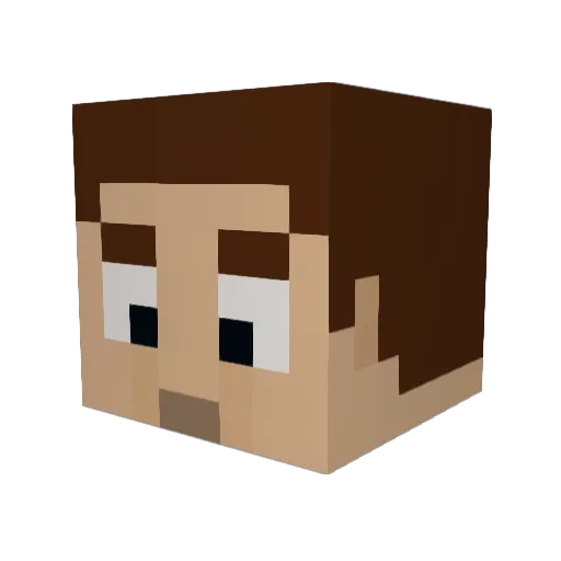 Cobzed Minecraft avatar head, 3D render