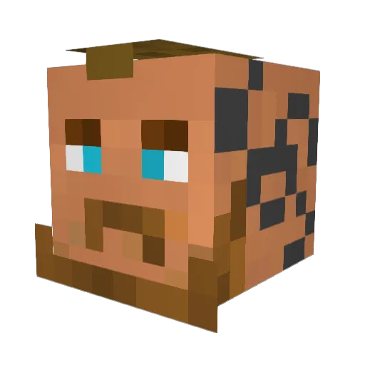 Cocioman Minecraft avatar head, 3D render