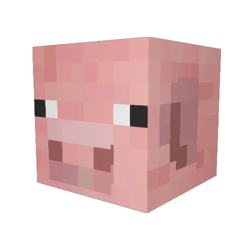 Cockatoo Minecraft avatar head, 3D render