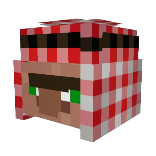 CocoPink1 Minecraft avatar head, 3D render