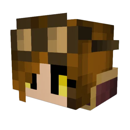 CocoReb Minecraft avatar head, 3D render
