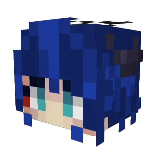 Cocoka Minecraft avatar head, 3D render