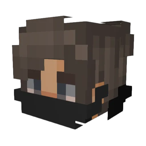 Cocolechamot Minecraft avatar head, 3D render