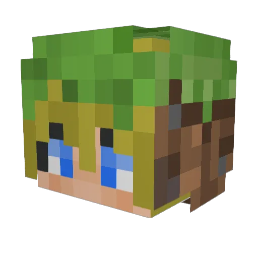 Coconutprincess Minecraft avatar head, 3D render