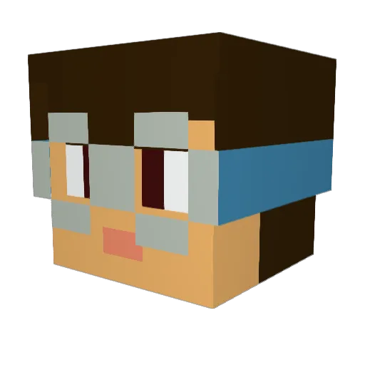 Cocotillo Minecraft avatar head, 3D render
