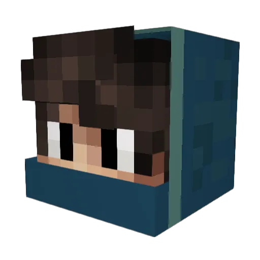 CodeChef Minecraft avatar head, 3D render